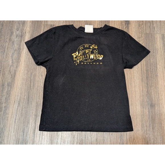 Vintage Planet Hollywood Orlando T Shirt Black Gold Logo Medium 90s READ - Picture 1 of 6